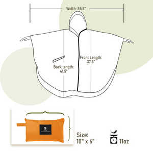 New Arriver Rain <b>Poncho</b> Hiker Waterproof Rain <b>Poncho</b> Hiking Raincoat Reusable Polyester Rain Coats Cape For Outdoor Activities - Product Image 6