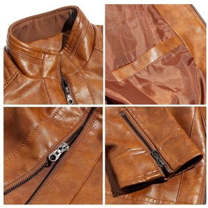 OEM High Quality <b>Men's</b> <b>Leather</b> <b>Jacket</b> 100% Genuine Full Grain <b>Leather</b> Custom <b>Leather</b> <b>Jacket</b> Stand Collar Casual <b>Leather</b> <b>Jacket</b> - Product Image 5