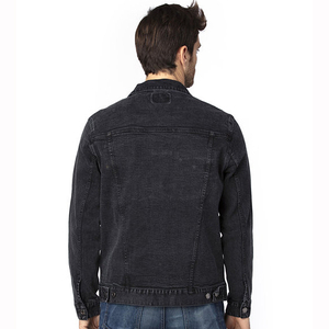 New Style Men's Dark <b>Denim</b> <b>Jacket</b> Regular Fit Button Fly Solid Color Casual Autumn Cotton Washable Topstitch - Product Image 2