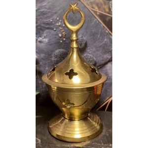 Quemador de Incienso Metálico de Estilo Vintage, Distribución Segura del Calor, Ecológico, Hecho a Mano para Decoración de Interiores de Estilo Indio - Product Image 2