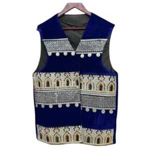 Mens Casual Traditional Afghani Woolen Waistcoat with Breathable Hand Embroidery for Autumn Festive Events Cultural Occasions - Product Image 1