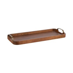Bandeja rectangular de madera de mango ecológica para servir bocadillos, bebidas, desayuno, elegante decoración para el hogar y la cocina. - Product Image 6