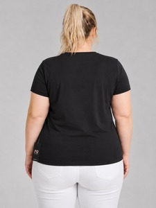 Nouveauté - T-shirt pour femme en coton 100% écologique, manches courtes, coupe classique, couleur unie, vêtements d'été - Product Image 2