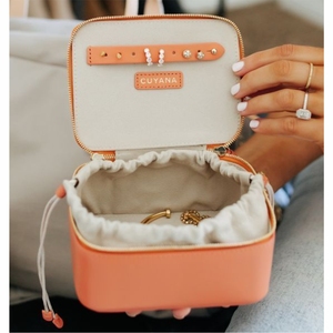 Mini Portable Travel Jewelry <b>Box</b> Vegan Leather Zipper <b>Small</b> Jewelry Organizer Case Luxury Ring Earring Necklace <b>Storage</b> <b>Box</b> - Product Image 4