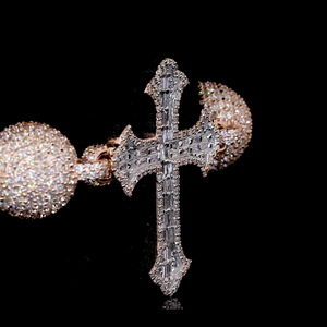 Custom Cross Fine Chain Link Bracelets <b>Men</b> IGI Certified VVS Moissanite Diamond Hip Hop Style Rose Gold Fine Jewelry Gift - Product Image 5