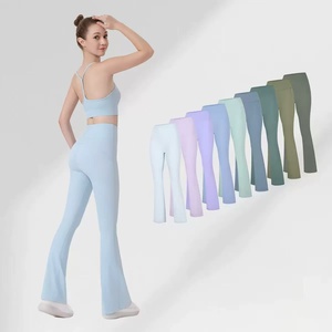 Pantalones de yoga de pierna ancha para mujer, personalizados por OEM, que absorben la humedad, leggings de cintura alta con corte de bota, venta al por mayor, fabricados por TRIOTAKE INDUSTRY - Product Image 2
