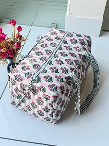 Handmade Cotton Quilted Duffle Bag Stylish Block Print Lightweight Durable Construction Spacious Interior Perfect For Travel - Product Image 4