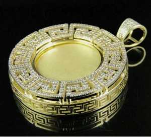 Colgante de Lujo Certificado VVS Moissanite Medallion Hip Hop Rapper Bling de Plata de Ley 925 Bañado en Oro para Hombre - Product Image 5