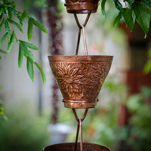 โซ่ทองแดงตกแต่งสวนกลางแจ้ง ประดับตกแต่งน้ำไหลแบบแขวน สไตล์หรูหรา - Product Image 1