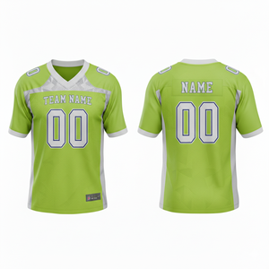 Maillot d'entraînement de football américain personnalisé pour adultes, manches courtes, respirant, option grande taille, 100 % polyester, col en V - Product Image 2