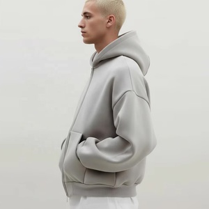 OEM 2026 Sweat-shirts à capuche zippés tendance pour hommes, avec fermetures éclair, couleur unie personnalisée, unisexe - Product Image 3