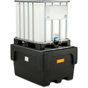 Bacino di contenimento IBC PE 1100/1 con croce di supporto e griglia zincata - Product Image 1