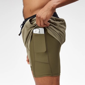 Custom Casual Solid Color Cotton Shorts <b>Mid</b> Waist Drawstring Closure Breathable Anti-Wrinkle Short Length Woven Fabric Wear Men - Product Image 6