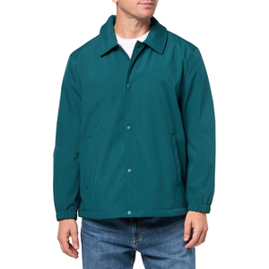 Men's Teal Bomber Jacket Windproof Zipper Closure Casual Turn-down Collar Regular Fit Polyester Shell Autumn Wear - Product Image 2