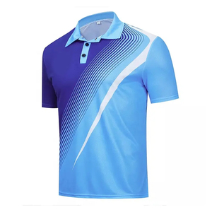 T-shirt léger en polyester et élasthanne pour homme, nouveau design, idéal pour le golf et le polo, avec tissu respirant, imprimé, uni et extensible - Product Image 2