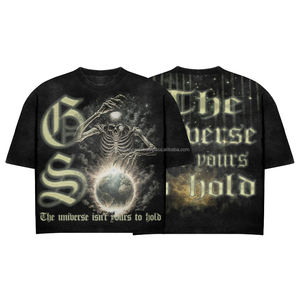 T-shirt graphique surdimensionné personnalisé pour homme, streetwear, haute qualité, 100% coton, vintage, coupe ample, effet délavé à l'acide - Product Image 1