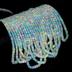 Cuentas Redondas Lisas de Ópalo de Fuego Etíope AAA de 3 mm y 5 mm, Hilo de 16 Pulgadas, Piedras Preciosas Naturales para la Fabricación de Joyas, Precio al por Mayor - Product Image 1