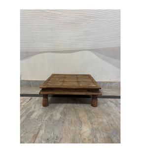 Table de lit traditionnelle indienne en bois artisanal du Rajasthan, chaise décorative pour enfants à usage domestique - Product Image 1