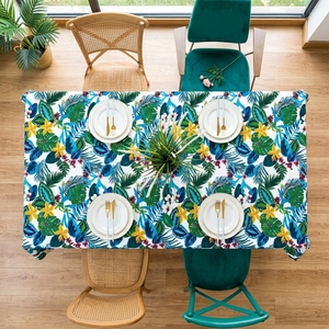 Nappe Florale Tropicale Imperméable Imprimée Carrée en Tissu pour Salle à Manger - Product Image 2