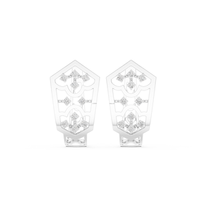 Starlit Jewels Pendientes de aro geométricos flotantes de dos tonos de oro de 10 quilates - Product Image 3