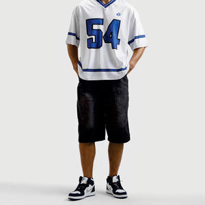 Camiseta de Fútbol Americano Oversize para Hombre al por Mayor, Cuello en V, Manga Corta, Estampado de Número, Estilo Urbano, Logotipo Personalizado, OEM, Marca Privada - Product Image 4