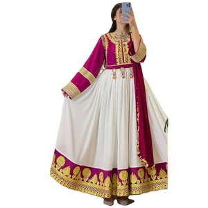 Vestidos Afganos Kuchi para Mujer Tallas Grandes al por Mayor, Ropa Étnica, Vestido Pesado con Monedas Bordadas - Product Image 1
