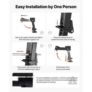 2 Pezzi Supporti Stabilizzatori Telescopici Manuali Pieghevoli per Rimorchi e Camper, con Funzione di Stabilizzazione - Product Image 4