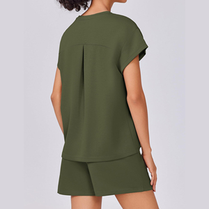 High Quality Summer Women's <b>Sets</b> 300gsm Short Sleeved And Shorts Two Piece Women's <b>Sets</b> Breathable Quick Dry Short <b>Set</b> Women's - Product Image 2