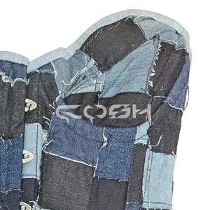 Achetez maintenant notre top tendance en jean patchwork style corset - Product Image 3