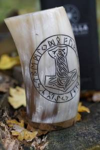 Vaso Corto de Cuerno de Búfalo con Diseño Artesanal Natural, Estilo Animal, Ecológico y Pulido FAIZA CRAFT FC-5734 - Product Image 3
