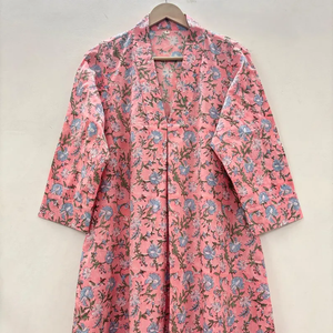 เดรสลำลองผู้หญิง ผ้าทอ 100% คอตตอน ลายพิมพ์ดอกไม้/สีพื้น แต่งโครงสร้าง แขนสั้น เอวทรงเอ็มไพร์ ทรงเบบี้ดอลล์ - Product Image 2