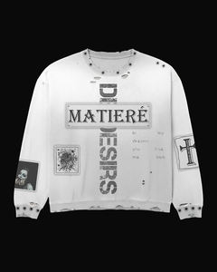 Sudadera con Capucha de Manga Larga de Punto Waffle Extra Grande Personalizada con Estampado Gráfico y Hombros Caídos para Hombre, Sudadera Térmica de Punto Waffle de Manga Larga - Product Image 5