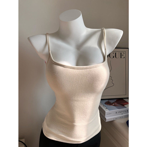 Custom Women's Seamless TankTop Spaghetti Strap Sleeveless <b>Square</b> Neck Stretch Ribbed Camisole Basic Slim Fit Summer Cami OEM - Product Image 2