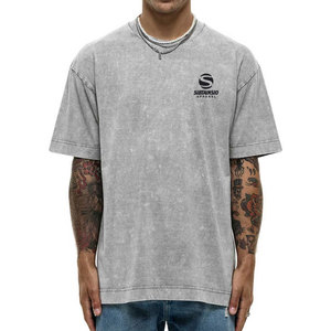 T-shirt délavé pour homme, coupe ample décontractée, style streetwear hip-hop, noir, manches courtes, pour homme et femme - Product Image 4