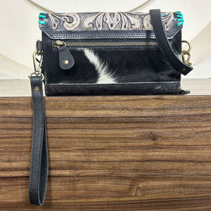 Bolso de Mano Tipo Clutch y Bandolera Mini para Mujer, Nuevo, de Marca Famosa, con Bordado Floral en Cuero Vacuno Repujado, Estilo Boho - Product Image 5