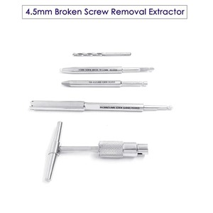 Kit d'extraction de vis cassées 4,5 mm, instrument orthopédique vétérinaire en acier inoxydable - Product Image 3