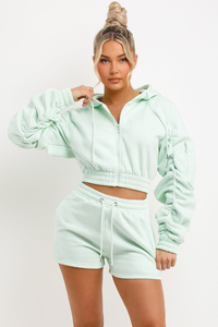Conjunto de Sudadera con Capucha y Pantalones Cortos para Mujer, Diseño de Primera Calidad, Hecho a Medida, Ajustable, de Alta Calidad, en Oferta, Ropa Casual de Dos Piezas - Product Image 5