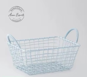 Handcrafted <b>Wire</b> Fruit <b>Basket</b> Decorative Metal Bowl Kitchen Organizer Table Centerpiece Design Piece - Product Image 5