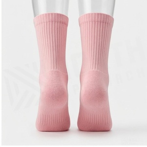 North Approach Crew <b>Socks</b> Pink Solid Breathable Knitted for Adults Spring Casual Daily Use - Product Image 2
