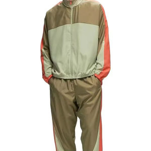 Zipper Panel Work Nylon Windbreaker <b>Set</b> Custom Wholesale USA Casual Fall Jacket Pants Urban Street Outfit Factory Supplier Style - Product Image 3