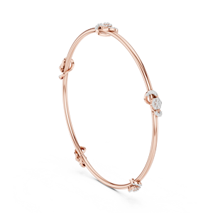CLASSIC LAB GROWN DIAMOND STIFF <b>KADA</b> BRACELET SET IN 18KT ROSE GOLD WEDDING ENGAGEMENT PARTY GLAM EVENT DAILY USE FOR WOMEN - Product Image 1