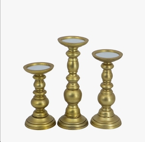 Support de bougie pilier en métal doré antique, chandelier traditionnel à tige, centre de table, décoration intérieure - Vente en gros - Product Image 3