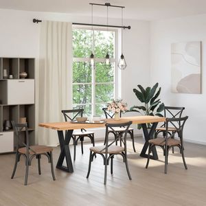 โต๊ะรับประทานอาหารแบบปรับระดับที่วางแขนได้ พร้อมขาเหล็กเคลือบสีดำ - Product Image 3