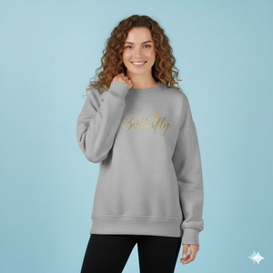 Women Long Oversized Sweatshirt Premium Heavy Cotton Blend Relaxed <b>Drop</b> Shoulder Crew Neck Eco-Friendly Warm Fleece Autumn - Product Image 1