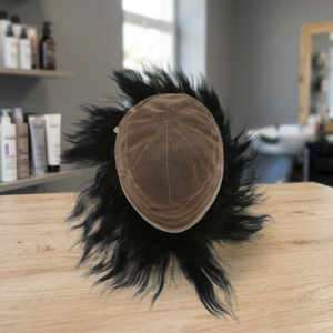 Peluca de Encaje Completo, Cabello Humano Remy, Corto, Negro Natural, Marrón Claro, Encaje Suizo, Talla Promedio, Sin Pegamento - Product Image 2