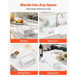 Porte-serviettes en acrylique transparent 9,1 x 5,5 x 2,6 pouces, plateau de rangement pour serviettes de toilette avec ouverture en U, support pour serviettes jetables - Product Image 5