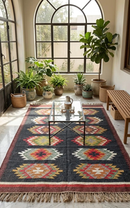 Hallway Entryway Wool Jute <b>Runner</b> <b>Rug</b> Handmade Boho Tribal Geometric Kilim Area Carpet Rustic Home Floor Decor Accent - Product Image 6