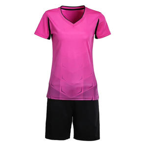 Tenues de football pour femmes en polyester 100% à séchage rapide, imprimées par sublimation personnalisée, uniformes d'entraînement de football pour adultes, ensemble de maillots à col en V - Product Image 3