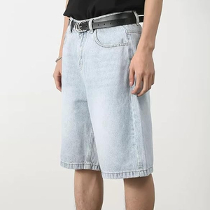 Acid Wash Denim Jorts Men Women Streetwear Loose Fit Vintage Cotton Custom OEM <b>Shorts</b> - Product Image 3