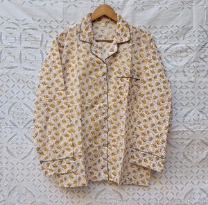Camisón de Algodón con Estampado Artesanal para Mujer, Manga Larga, Floral, con Botones, Suave, Transpirable y Ligero - Product Image 2